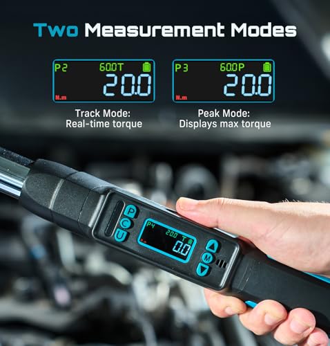 Seesii 3/8" Digital Torque Wrench, 0-162 ft-lb/0-220 N·m, ±2% Accuracy