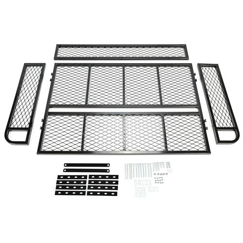 KUAFU Rear Cargo Basket Universal ATV UTV Black Steel Storage Rack Rear - size: Rear