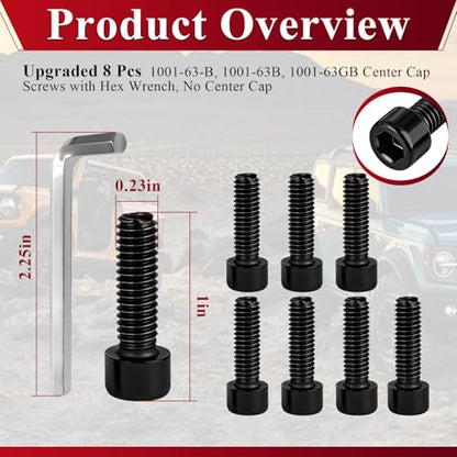 8 Pack Upgrade Fuel Wheel Center Cap Screws, with Adapter Tool - style: 8 Pcs 1001-63-B