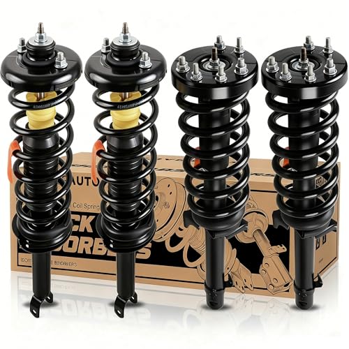 KUIPERAUTO Front and Rear Complete Struts shocks Assembly w/Coil Spring 172562R 172562L 172563 Compatible for 2008 2009 2010 2011 2012 Honda Accord 2.4L 3.5L Shock Absorbers Replacement 4PCS FWD - size: 2X Front and 2X Rear, style: 2008-2012
