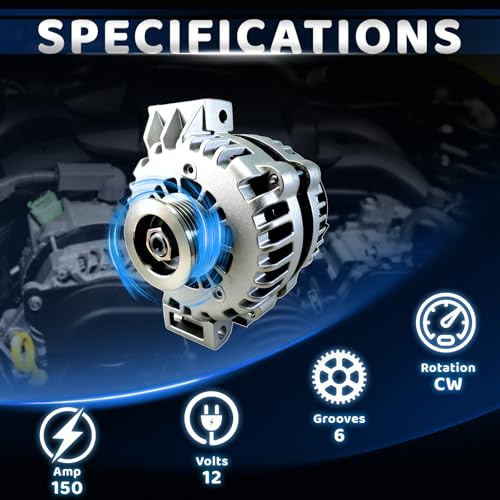 WorldCraft 12V 150A CW 6-Groove Heavy Duty Alternator for Buick - size: 15200110