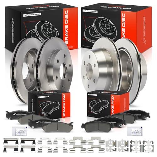 A-Premium Front and Rear Vented Brake Rotors and Ceramic Pads Kit - style: F&R Vented