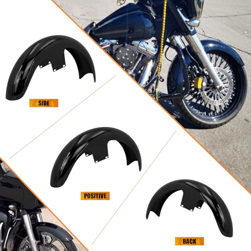21-Inch Front Fender Fit for Harley Touring 1996-2023 - size: For 21" 120 R21 Gloss Black