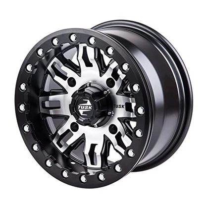 TUSK 4/137 Teton Beadlock Wheel 14x10 5.0 + 5.0 Machined/Black for Can-Am Maverick X3 RS Turbo 72 Inch 2024