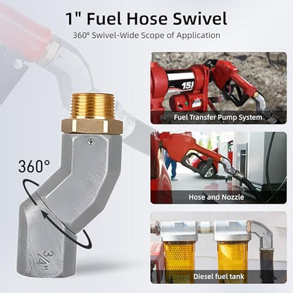 1'' NPT Automatic Diesel Fuel Nozzle with Fuel Hose 360 degree Swivel &Hook - color: 1pack green, size: 1'' NPT