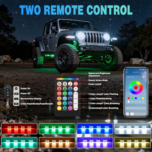 Nilight RGBW LED Rock Lights Kit 6 Pods 22 LEDs Wide Angle Lighting - color: RGBW 22LED, size: 6 Pods
