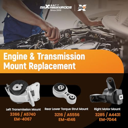 maXpeedingrods Engine Motor Transmission Mounts for Ford Fusion S/SE/SEL - style: EM4067