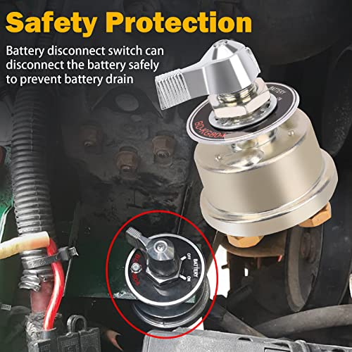12-48V Master Battery Disconnect Switch, High Current 200A Battery Power Cutoff Isolator Killer Switch with Face Plate for Car Vehicle RV Truck Boat Marine Outboards ATV On/Off Battery Isolator Switch - color: 200A