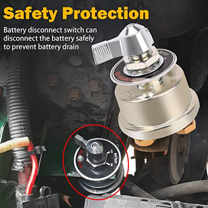 12-48V Master Battery Disconnect Switch, High Current 200A Battery Power Cutoff Isolator Killer Switch with Face Plate for Car Vehicle RV Truck Boat Marine Outboards ATV On/Off Battery Isolator Switch - color: 200A