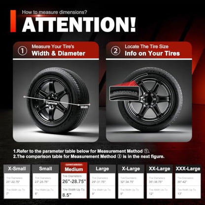 Explore Land Tire Covers 4 Pack Fit Tire Diameters 26-28.75 inch, Off White - size: M (Fits Tire Diameters 26''-28.75''), style: Off White - 4 Pack