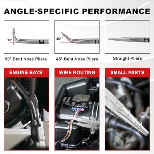 9-Piece 11" Long Reach Needle Nose Pliers Set