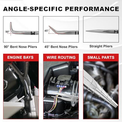 9-Piece 11" Long Reach Needle Nose Pliers Set