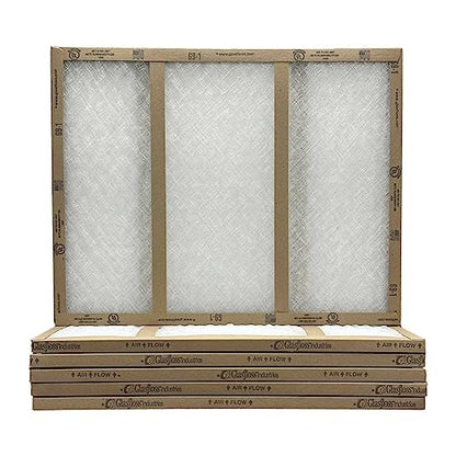 12x30x1 Fiberglass Air Filters, 6-Pack, AC & Furnace, Glasfloss - size: 12x30x1