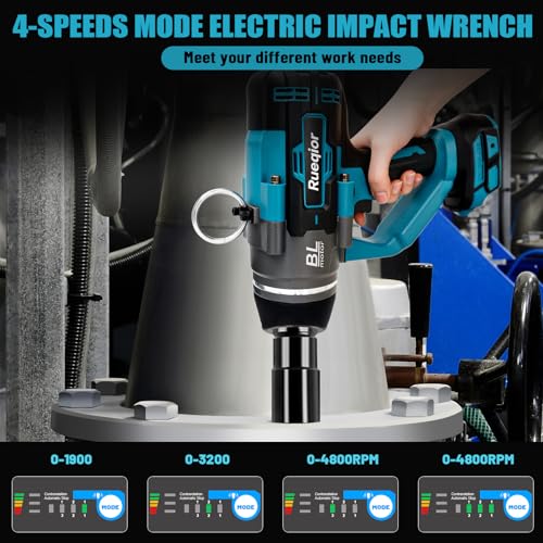 Cordless Impact Wrench 1" Compatible with Makita 18V Battery - color: Blue 3000n 1in
