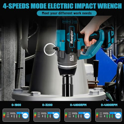 Cordless Impact Wrench 1" Compatible with Makita 18V Battery - color: Blue 3000n 1in