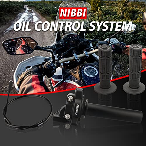 NIBBI Twists Throttle Grip,Dirt Bike Grips with Throttle Cable and Handlebar Grip for SSR125 Pit Bike, 22mm Motorcycle Throttle Assembly - color: Black