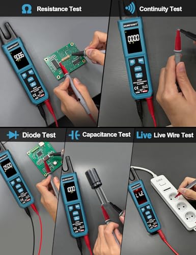 Clamp Meter, DURFICST Digital Auto Ranging Amp Meter TRMS 4000 Counts, Clamp Multimeter with AC/DC Current & Voltage, NCV, Resistance, Capacitance, Frequency, Continuity, Live Wire, Temperature Test