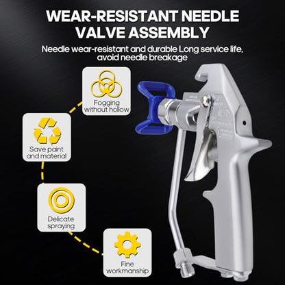 246240 Airless Paint Spray Gun High Pressure 5000PSI with Reversible 517 Nozzle Tip Guard for Airless Paint Gun Sprayer ZT SR Plus