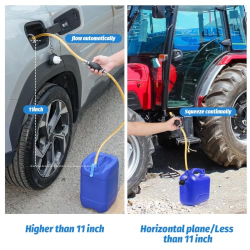 Gasoline Siphon Hose, Gas Oil Water Fuel Transfer Siphon Pump, Portable Widely Use Hand Fuel Pump, Fuel Transfer Pump with PVC Hoses (Blue) - color: 15mm( 1 Pack) of Blue
