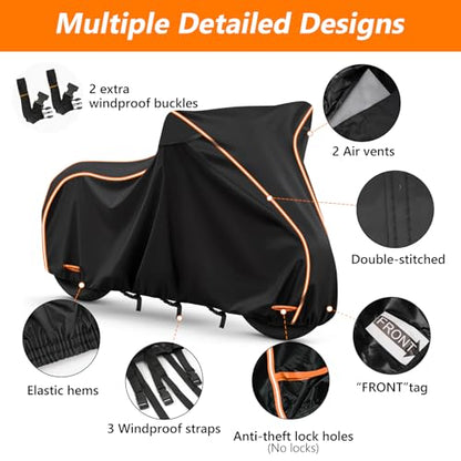 420D & Cotton Lining Motorcycle Cover for Honda Rebel 250 300 500 1100 - size: for Rebel