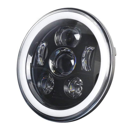 Eagle Lights 7 Inch Generation III Black LED Headlight Kit with Halo Ring DRL for Triumph T100 and T120 Models (Black Ring) - color: Black Ring