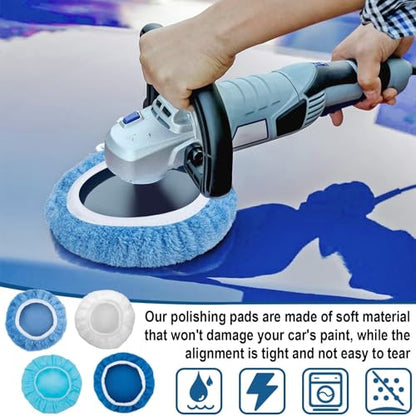 BFXM 20PCS Car Buffer Pads Set, 5-6 Inch Buffing Pads for Orbital Buffer - color: S