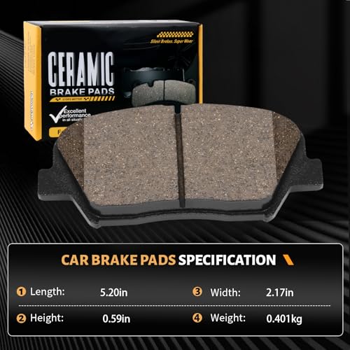 D1432 Front Ceramic Brake Pads Kit Fit For Hyundai Azera 2012-2017, For Santa Fe 2010-2012, For Santa Fe Sport 2013-2016, For Kia Sorento 2011-2015 - style: HZ1432