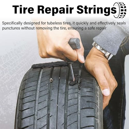 Sixzoo 30 PCS Tire Plugs Heavy Duty, 4" x 0.24" Tire Repair Plugs (Black) - color: black, size: 4"