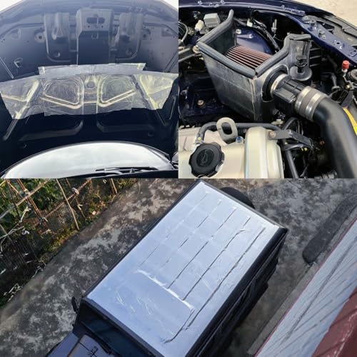 Black Fynxir Self-Adhesive Aluminized Fiberglass Cloth Heat Shield Blanket - 12"x24" Aluminum Backed Thermal Reflective Insulation Barrier for High Temp Protection (Automotive Exhaust, Firewall) - color: Black, size: 12'' X 24''