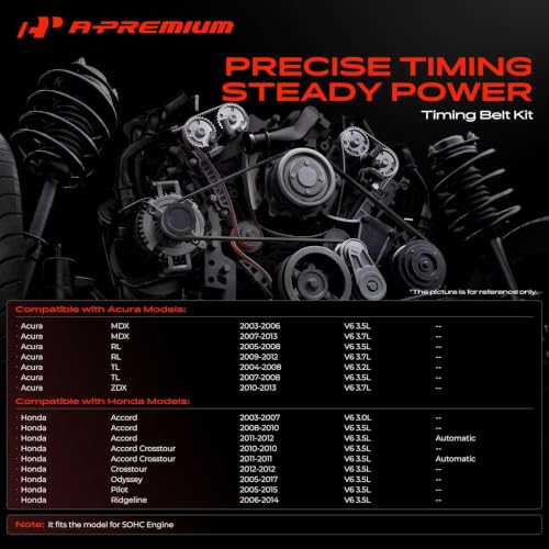 A-Premium Timing Belt Kit with Water Pump Compatible with 03-18 Honda Acura