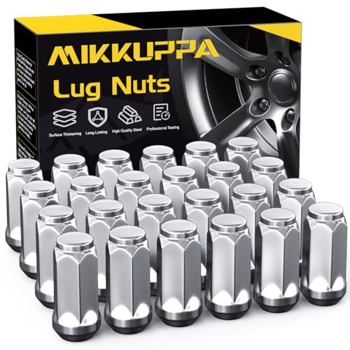 MIKKUPPA 9/16-18 Wheel Lug Nuts, Chrome 24PCS Closed End Lug Nuts - color: Silver, size: 9/16"-18 (24PCS)