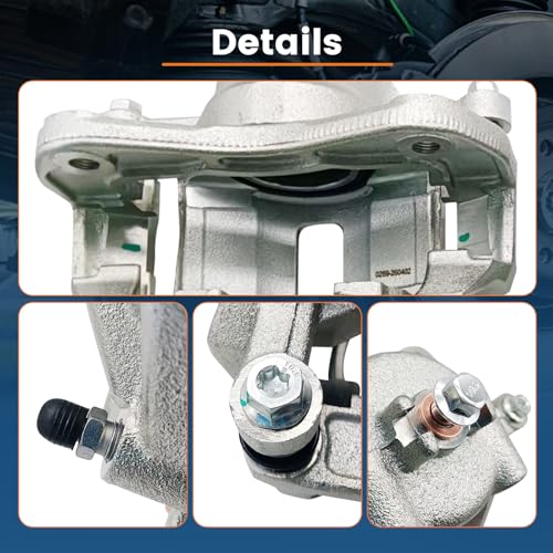 2 Pcs Brake Calipers Assembly 19B3300 19B3301 Fit for 2006-2011 Hyundai Accent Kia Rio Dodge Attitude, Left & Right Front Disc Brake Calipers with Bracket - size: 19B3300+19B3301