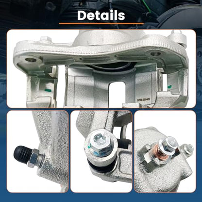 2 Pcs Brake Calipers Assembly 19B3300 19B3301 Fit for 2006-2011 Hyundai Accent Kia Rio Dodge Attitude, Left & Right Front Disc Brake Calipers with Bracket - size: 19B3300+19B3301