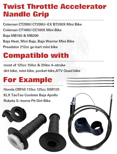 Throttle Assembly with Cable 7/8" Twist Throttle Handle Grip Kit
