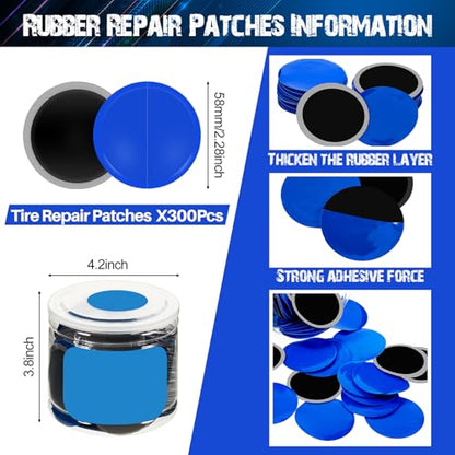 Tallew 300 Pcs Heavy Duty Tire Patches Radial Patch, 58 mm - size: 58 mm