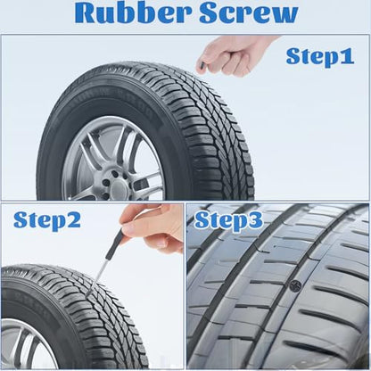PINKJOY 60 Pcs Tire Repair Nails Self-Tapping Screw Rubber Screw Tool Self-Service Tire Repair NAI for Car Motorcycle Truck - size: 60PCS