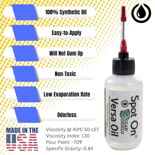 All Purpose Full Synthetic Oil - Advanced Synthetic Lubricant for Clocks, Knives, and Tools - Made in the USA (2 Ounces)