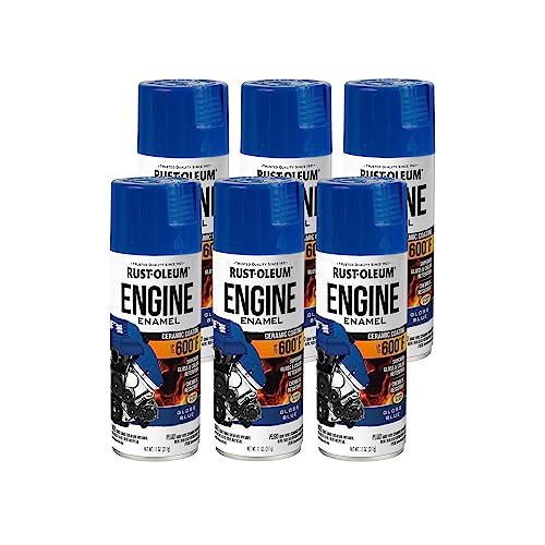 Rust-Oleum Automotive Engine Enamel Spray Paint, Gloss Blue - color: Gloss Blue, size: 11 Ounce (Pack of 6)
