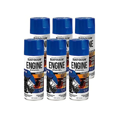 Rust-Oleum Automotive Engine Enamel Spray Paint, Gloss Blue - color: Gloss Blue, size: 11 Ounce (Pack of 6)