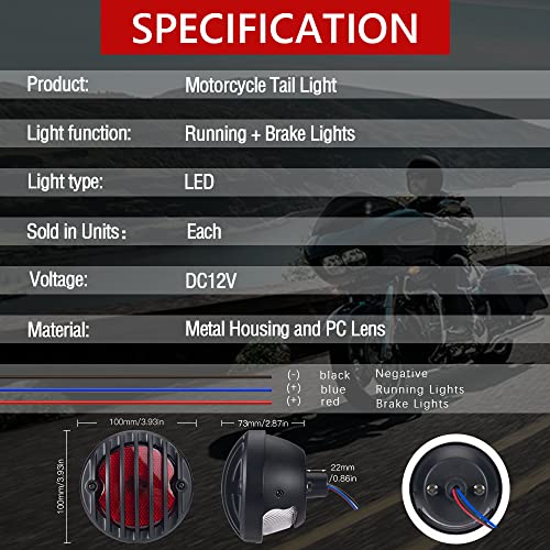 Motorcycle Tail Lights Chopper Side Mount Taillight LED Brake License Plate Light Compatible for Harley Bobber Cafe Racer Cruiser Honda Shadow Yamaha Suzuki Kawasaki(SMD LED) - color: SMD LED