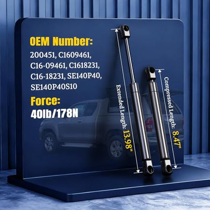 ARANA sl-14-40 14 inch 40lbs Gas Struts, Camper Shell Shocks, 2 Pack - size: 14 inch