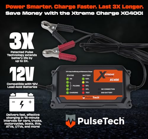 PulseTech XC400 Xtreme Charge 4 AMP Smart Battery Charger & Maintainer