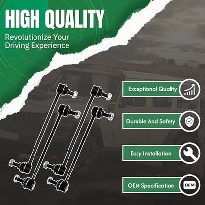 K90344 K90345 4Pcs Front Rear Stabilizer Sway Bar End Links for Toyota 2001-2018 Avalon Camry Highlander Solara Venza, for Lexus 2013-2018 ES300h/ES350, 2002-08 ES300 ES330 RX330 RX350 RX400h - size: 4PC-K90344 K90345