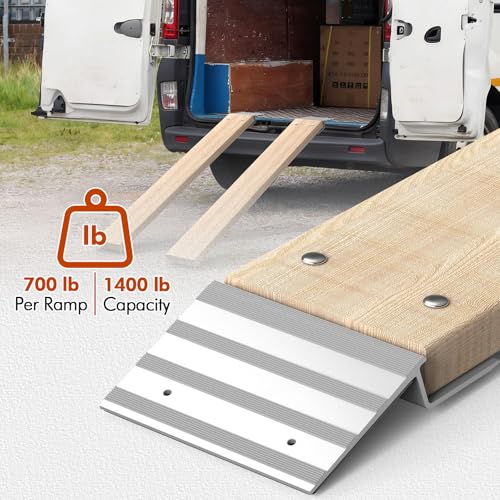 Salcod Aluminum Ramp Top Kit for 2" x 8" Boards, 700 lb Capacity per Ramp - size: 8inch