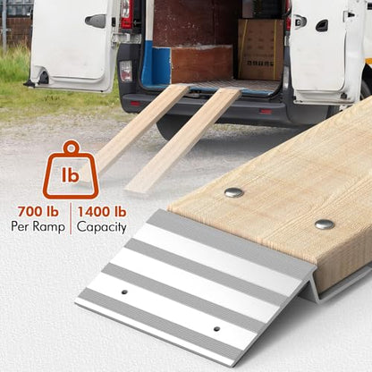 Salcod Aluminum Ramp Top Kit for 2" x 8" Boards, 700 lb Capacity per Ramp - size: 8inch