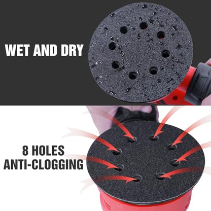 100 Pcs 5 inch Wet Dry Sanding Discs 240 Grit 8 Hole Hook and Loop - style: 100 Pcs-240 Grit