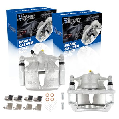 Front Disc Brake Caliper Assembly with Bracket–Fits Toyota Corolla 2009–2019, Matrix 2009–2013,Scion xD 2008–2014,Pontiac Vibe 2009–2010 – Replaces 19-B3435 & 19-B3434– 2PC Set