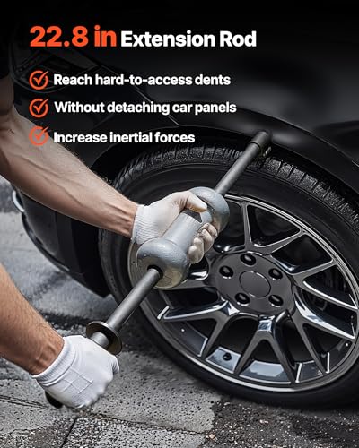 VEVOR Dent Puller Kit, 13-in-1 Slide Hammer Dent Removal Kit, Heavy-Duty Auto Body Truck Repair Automotive Damage Remover Tool Repair Frame with Carrying Case, Extension Rod, Non-Slip Handle - size: 13-in-1