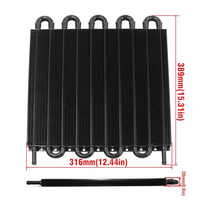 Universal Transmission Oil Cooler Kit,Aluminium alloy Tube and Fin Oil Cooler Kit (Black, 10 Pass) - color: Black, size: 10 Pass