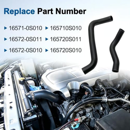 Upper and Lower Radiator Coolant Hose Set Fit for Toyota Tundra 2007-2021 for Toyota Sequoia 2008-2022 Replaces# 16571-0S010 16572-0S011 16572-0S010